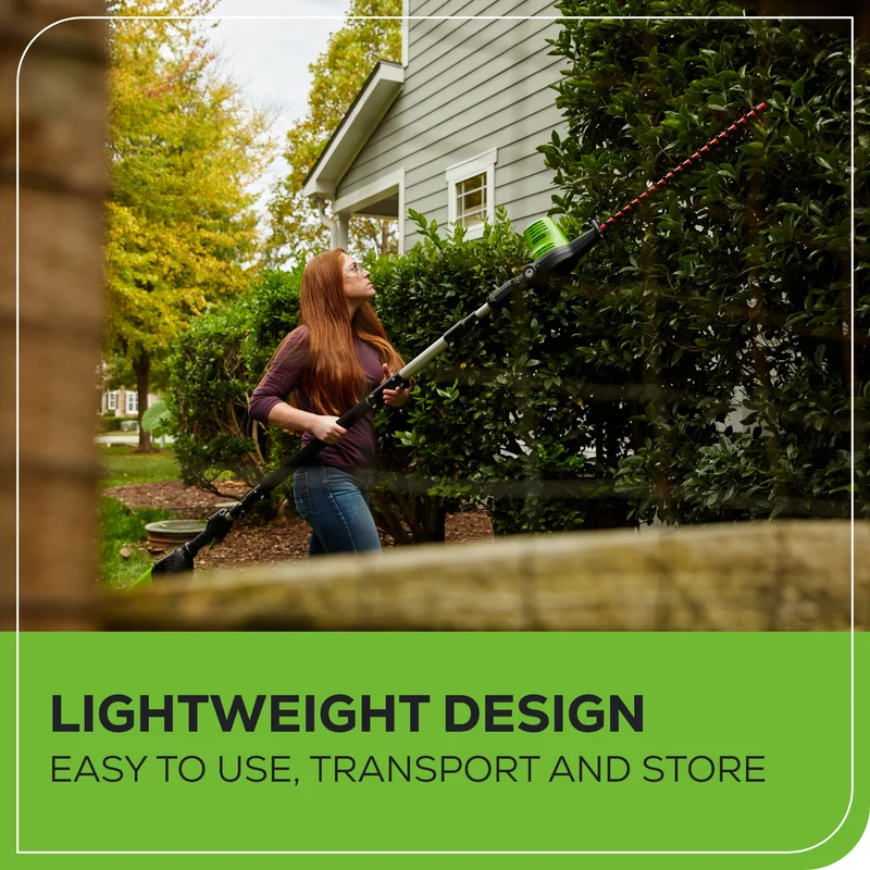 80V Pole Hedge Trimmer, 2.0Ah Battery and Charger Included