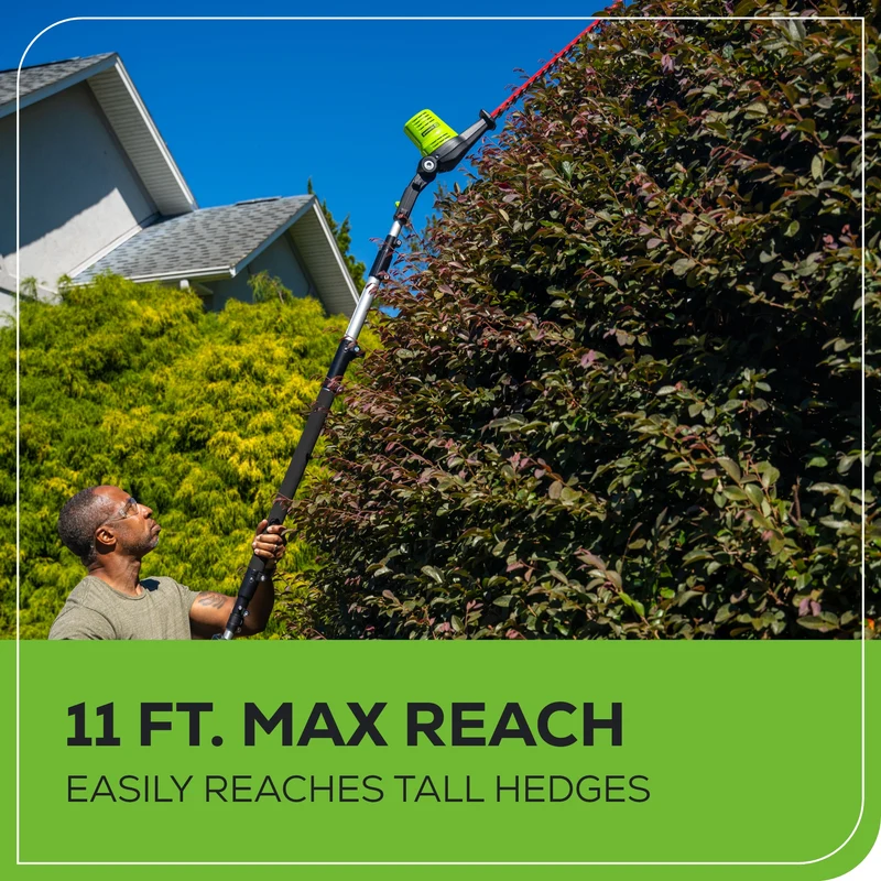 80V Pole Hedge Trimmer, 2.0Ah Battery and Charger Included