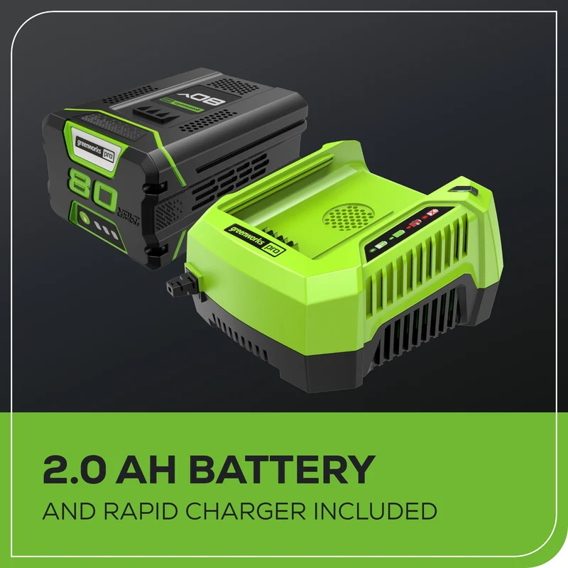 80V Pole Hedge Trimmer, 2.0Ah Battery and Charger Included