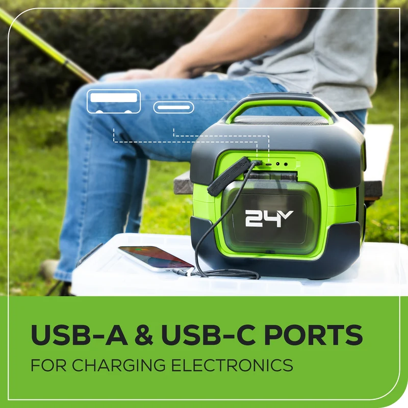 24V Bluetooth Speaker, 2.0Ah Battery and Charger Included