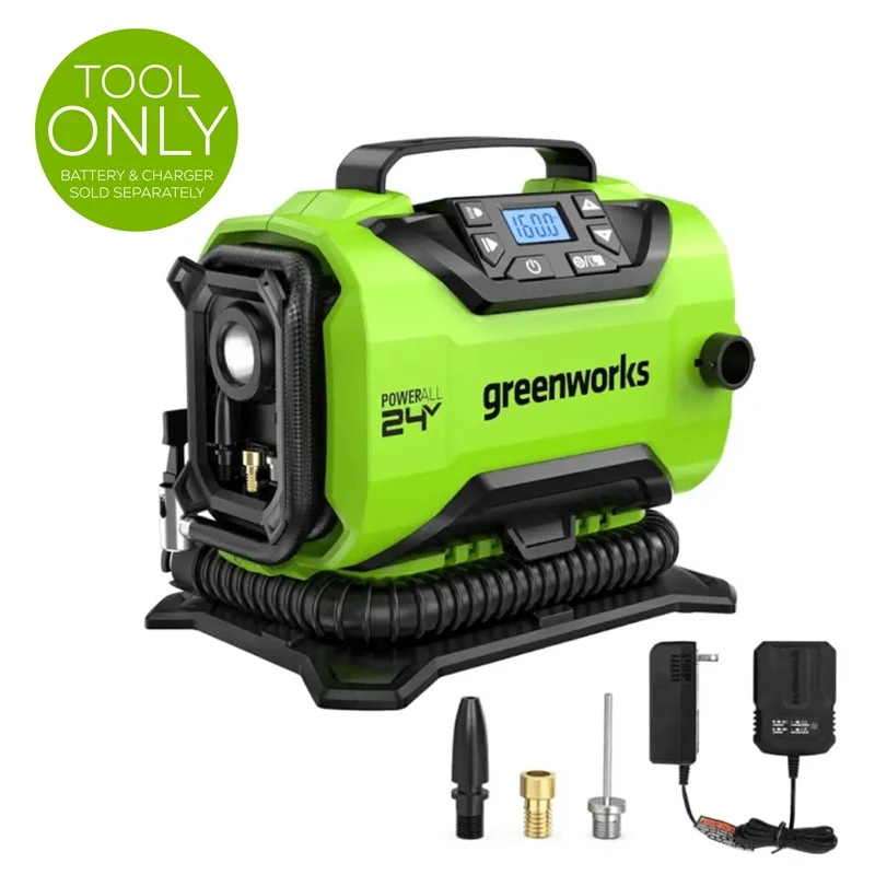 24V Portable Air Compressor - Cordless Tire Inflator (Tool Only)
