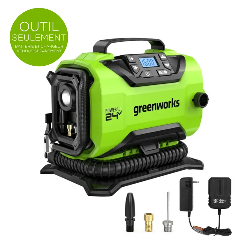 24V Portable Air Compressor - Cordless Tire Inflator (Tool Only)