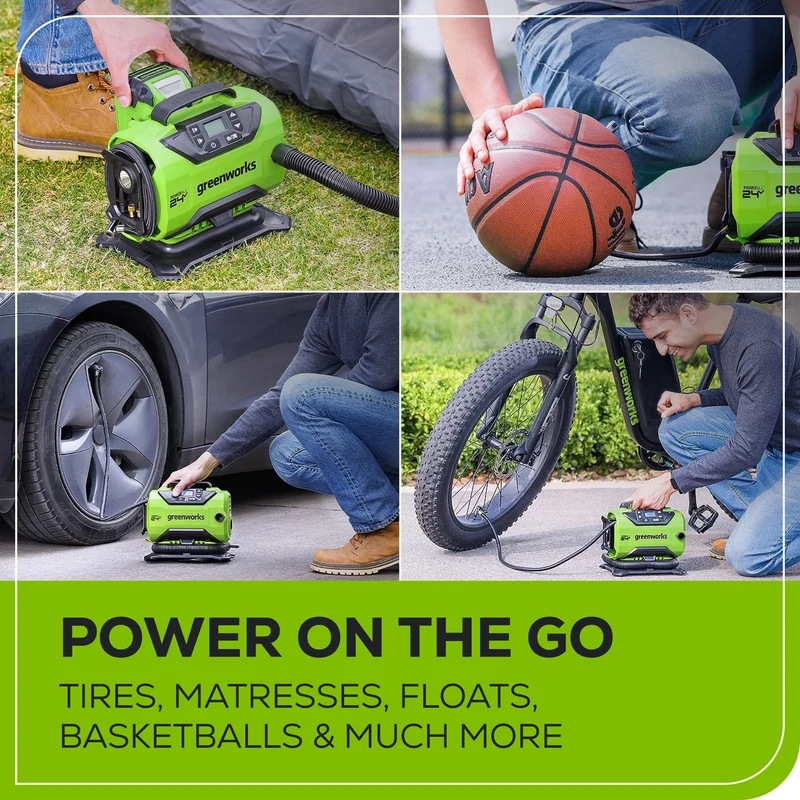 24V Portable Air Compressor - Cordless Tire Inflator (Tool Only)