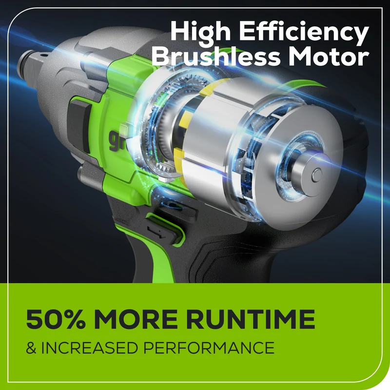 24V Brushless 1/2" Impact Wrench, 4.0Ah Battery and Charger Included