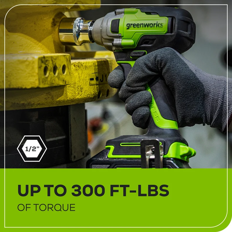 24V Brushless 1/2" Impact Wrench, 4.0Ah Battery and Charger Included
