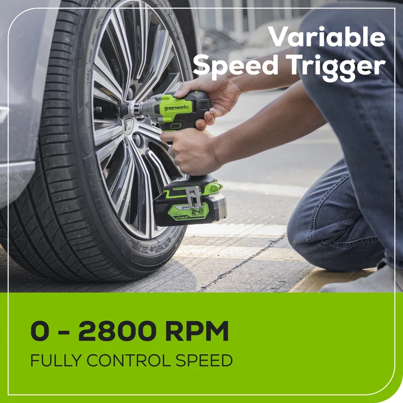 24V Brushless 1/2" Impact Wrench, 4.0Ah Battery and Charger Included