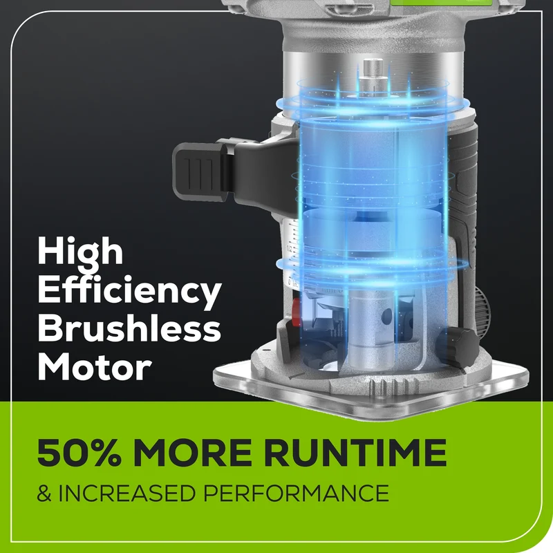 24V Brushless Compact Router, 2.0Ah Battery and Charger Included