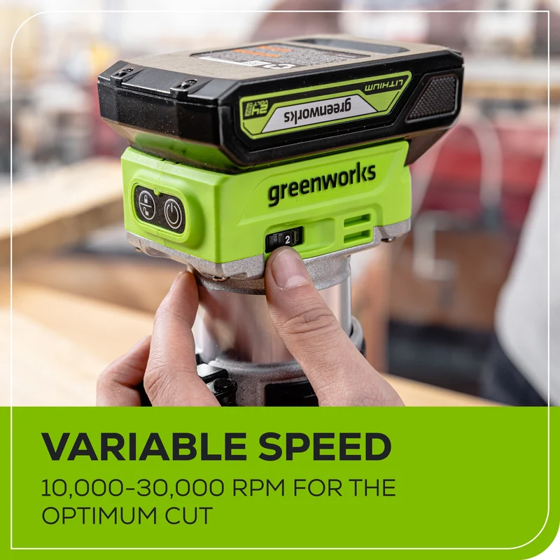 24V Brushless Compact Router, 2.0Ah Battery and Charger Included