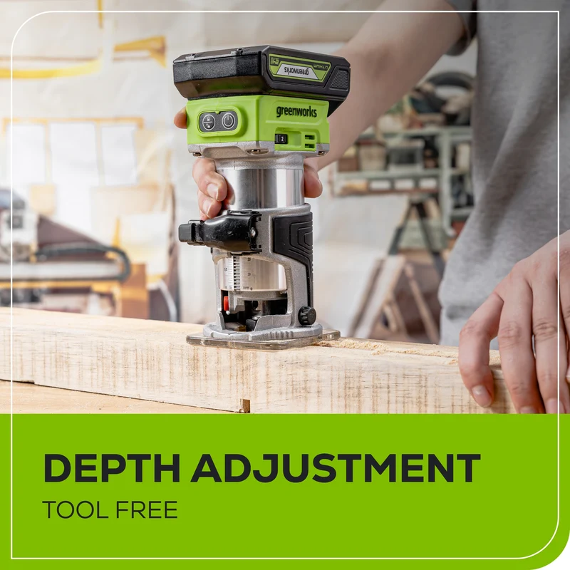 24V Brushless Compact Router, 2.0Ah Battery and Charger Included