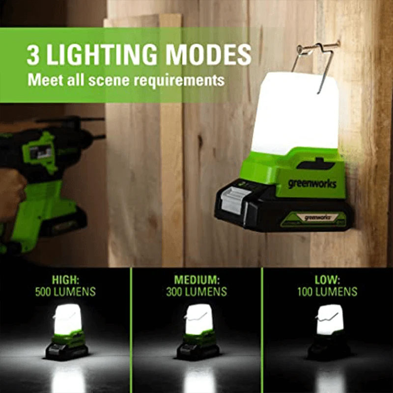 24V 500 Lumen Lantern, 2.0Ah Battery and Charger Included