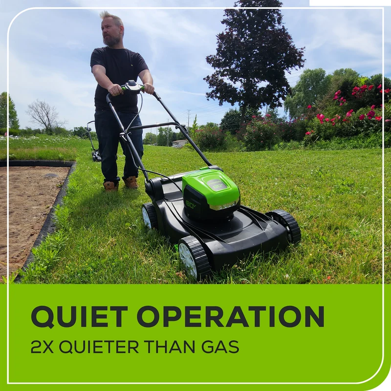 80V 17" Brushless Lawn Mower, 2.0Ah Battery and Charger Included