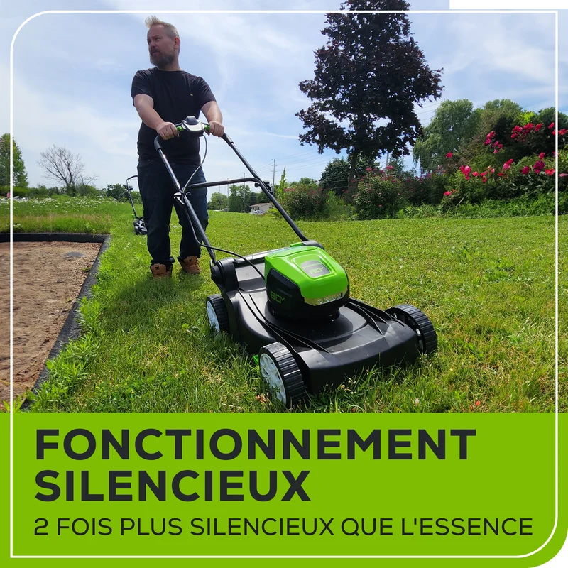 80V 17" Brushless Lawn Mower, 2.0Ah Battery and Charger Included