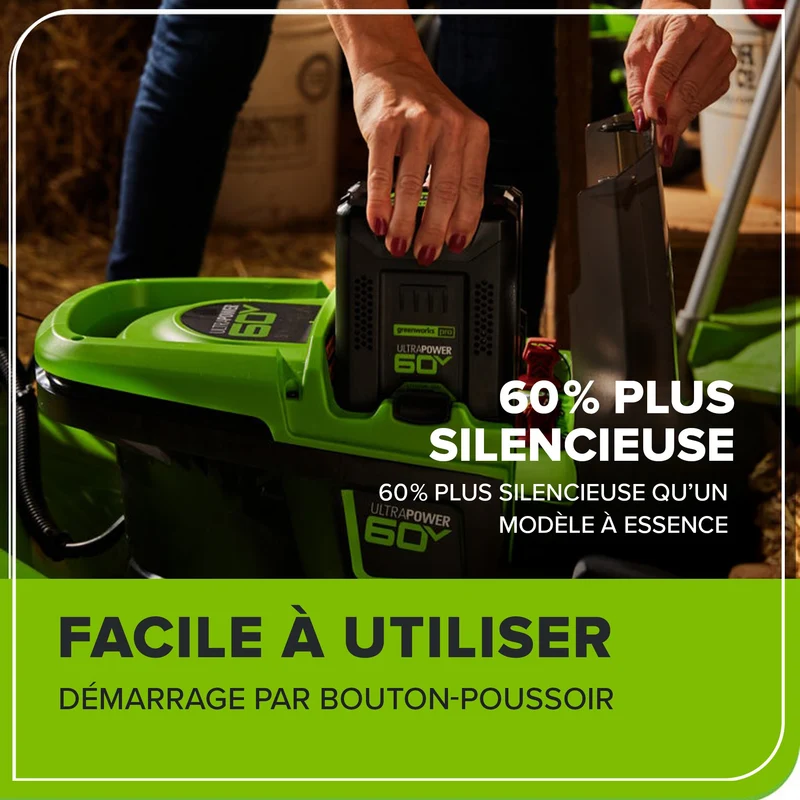 60V 21" Push Lawn Mower, 5.0Ah Battery and Rapid Charger Included