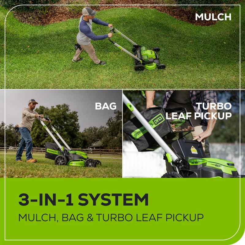 60V 25" Battery Lawn Mower - Self-Propelled Turbo, (2) 4.0Ah Batteries & Charger Included