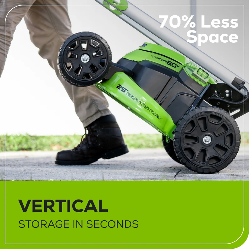 60V 25" Battery Lawn Mower - Self-Propelled Turbo, (2) 4.0Ah Batteries & Charger Included