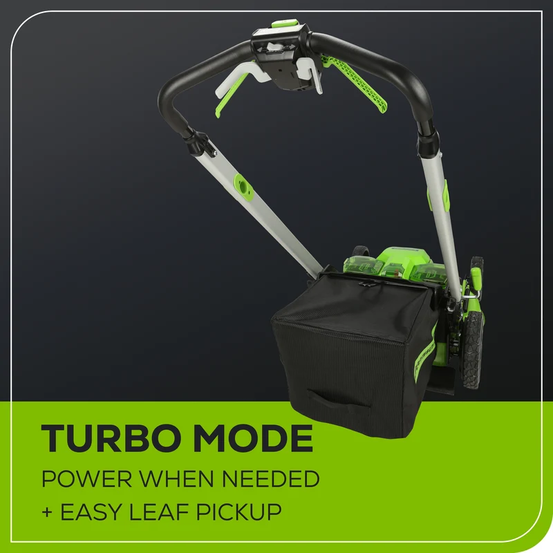 60V 25" Battery Lawn Mower - Self-Propelled Turbo, (2) 4.0Ah Batteries & Charger Included