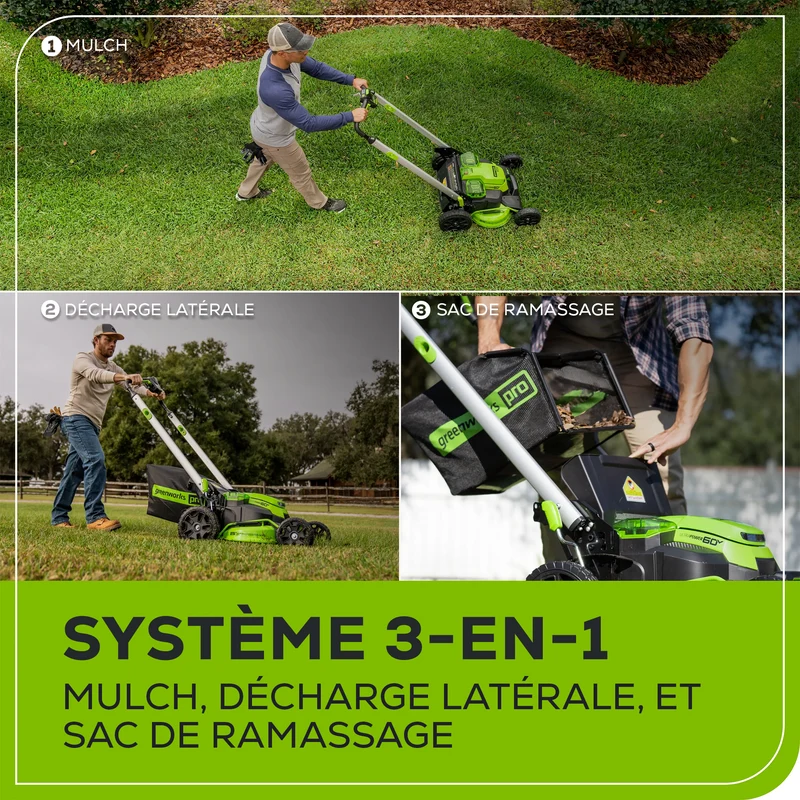 60V 25" Battery Lawn Mower - Self-Propelled Turbo, (2) 4.0Ah Batteries & Charger Included