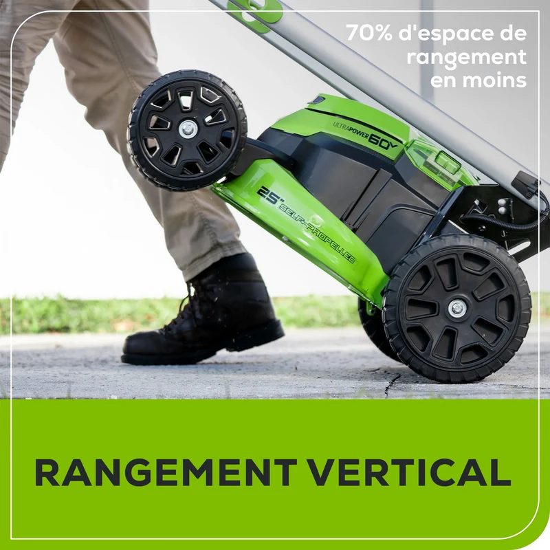 60V 25" Battery Lawn Mower - Self-Propelled Turbo, (2) 4.0Ah Batteries & Charger Included
