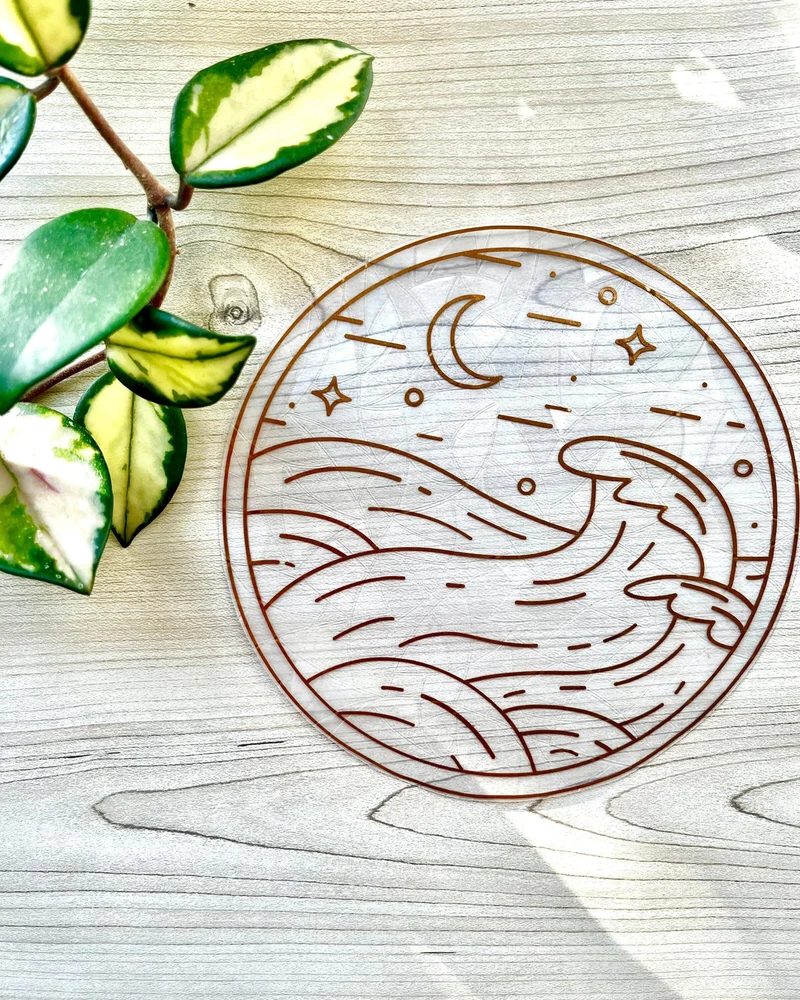 Prismatic Kitty - Ocean Waves Suncatcher