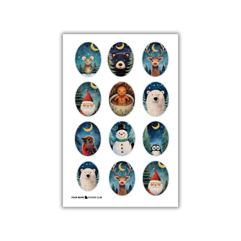 Four Bears Sticker Club - Christmas Creatures