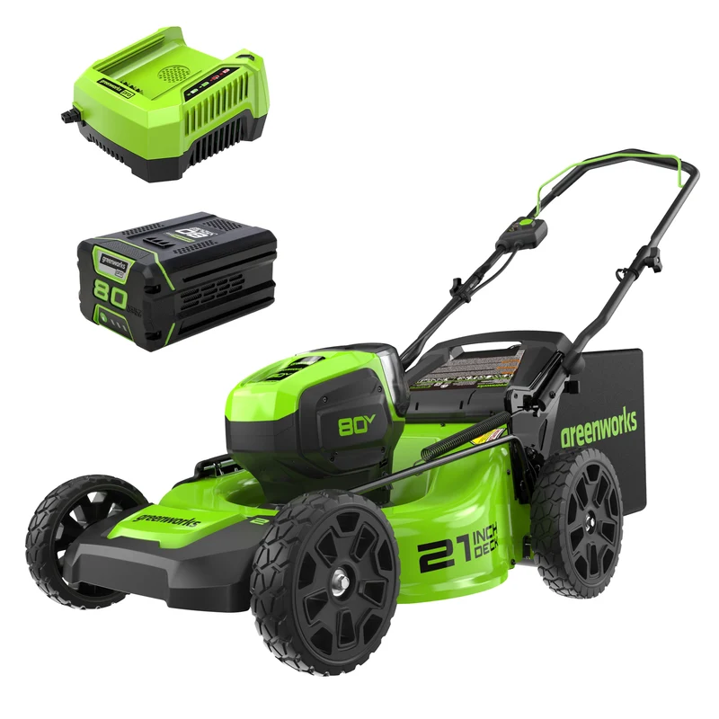 80V 21" Battery Lawn Mower - Brushless, 4Ah Battery and Charger Included