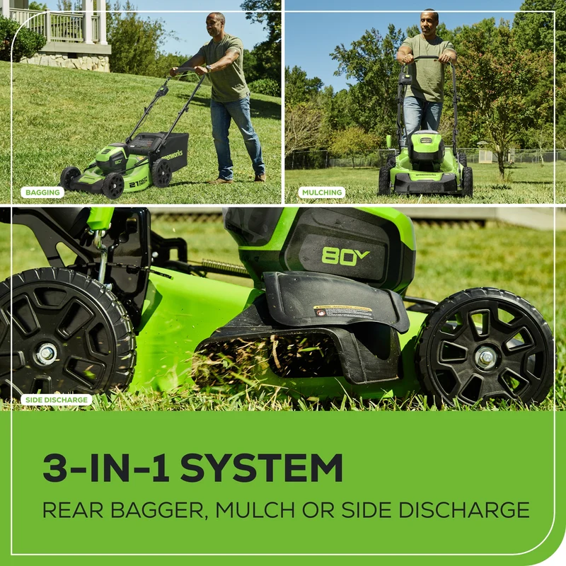 80V 21" Battery Lawn Mower - Brushless, 4Ah Battery and Charger Included