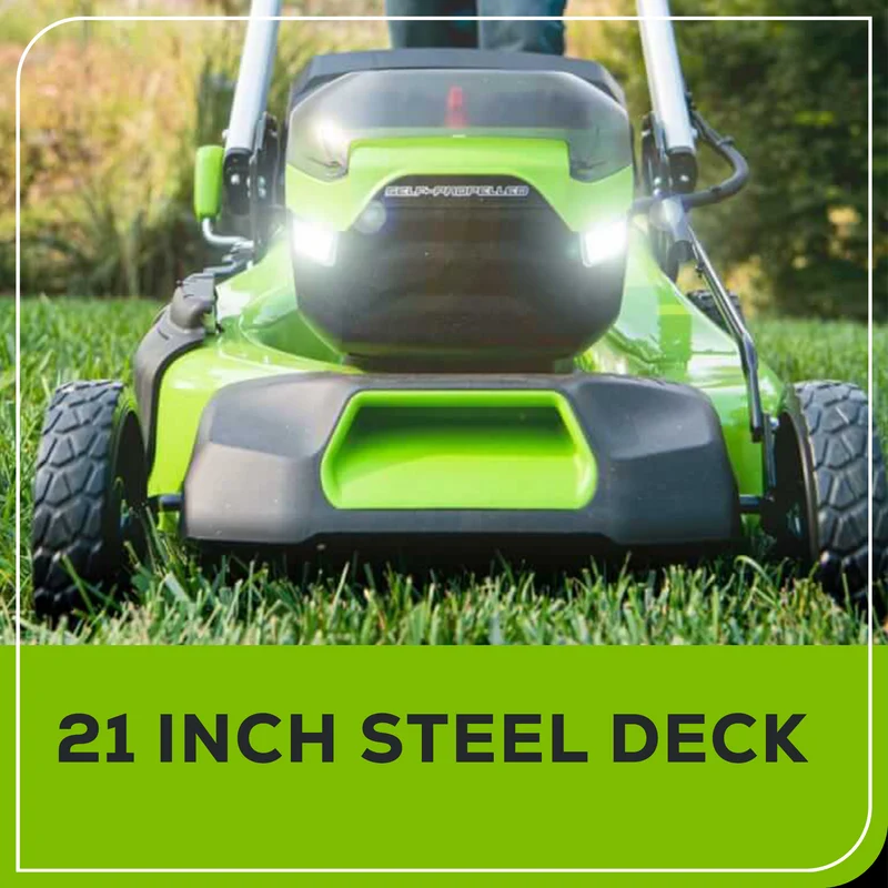 60V 21" Brushless Self-Propelled Lawn Mower, 5.0Ah Battery and Charger Included