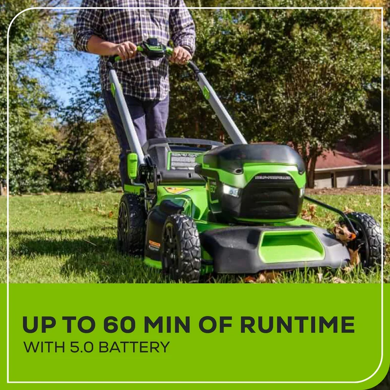 60V 21" Brushless Self-Propelled Lawn Mower, 5.0Ah Battery and Charger Included