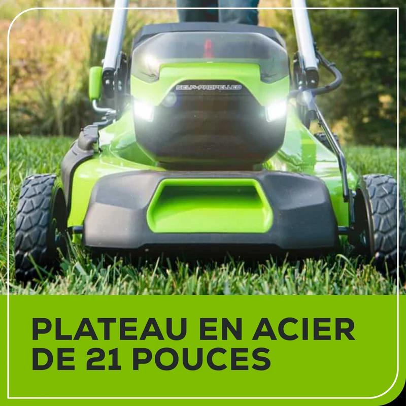 60V 21" Brushless Self-Propelled Lawn Mower, 5.0Ah Battery and Charger Included