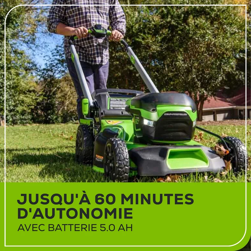 60V 21" Brushless Self-Propelled Lawn Mower, 5.0Ah Battery and Charger Included