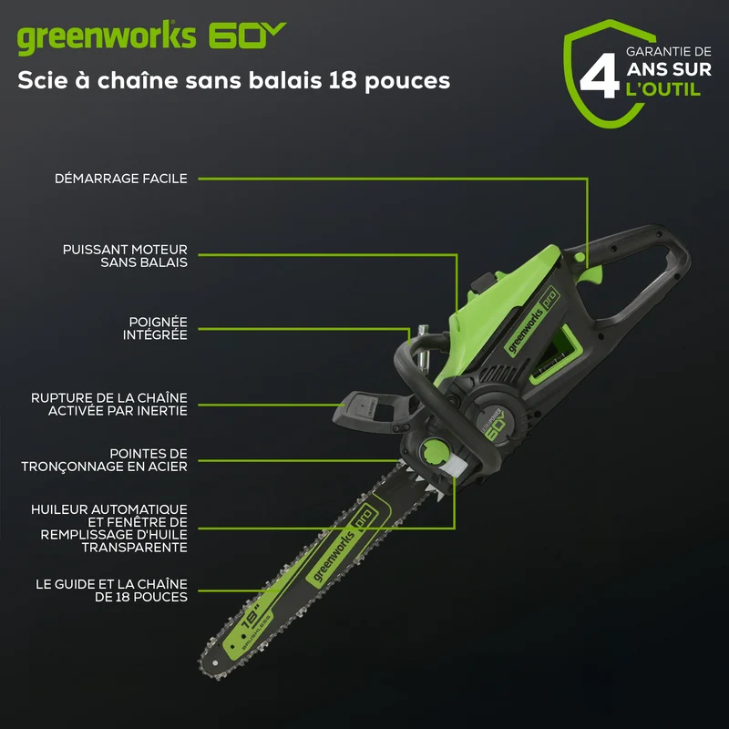 60V 18'' Brushless Chainsaw (Tool Only)