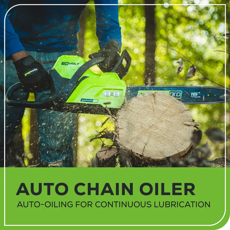 60V 16" Brushless Chainsaw, 2.5Ah Battery and Charger Included