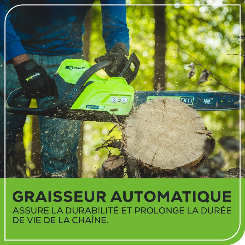 60V 16" Brushless Chainsaw, 2.5Ah Battery and Charger Included