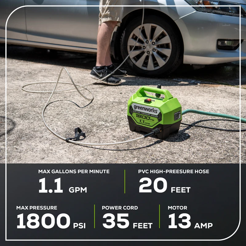 1800 PSI 1.1 GPM 13 Amp Electric Pressure Washer