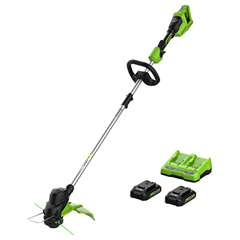 48V (24V x 2) 15" TORQDRIVE Cordless String Trimmer, (2) 2.0Ah USB Batteries and Dual Port Charger Included