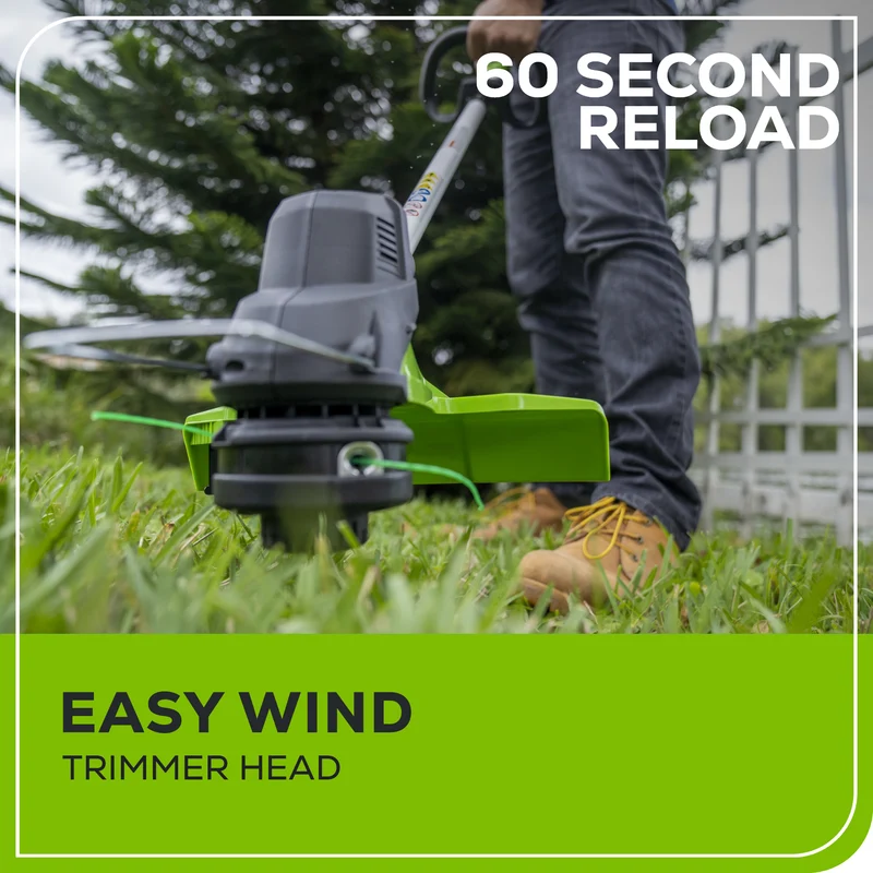 48V (24V x 2) 15" TORQDRIVE Cordless String Trimmer, (2) 2.0Ah USB Batteries and Dual Port Charger Included