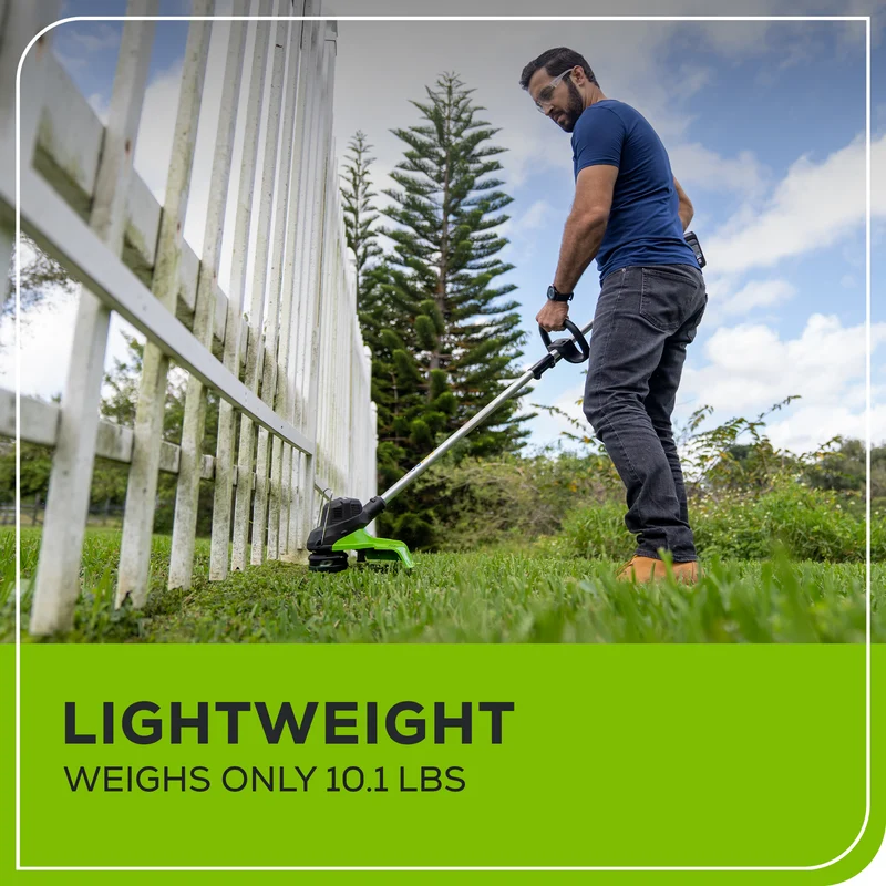 48V (24V x 2) 15" TORQDRIVE Cordless String Trimmer, (2) 2.0Ah USB Batteries and Dual Port Charger Included