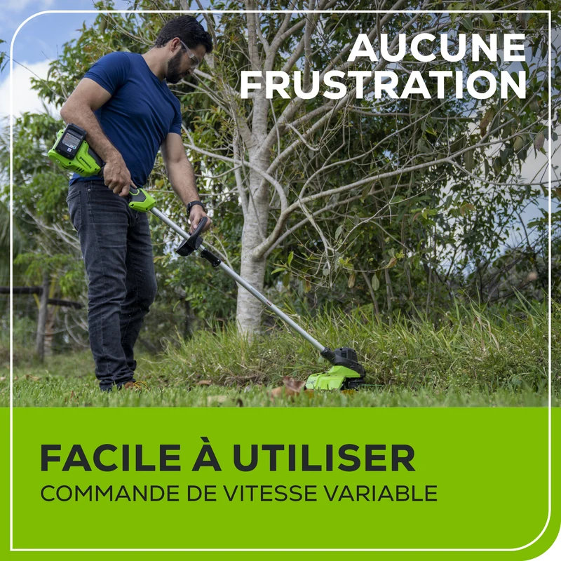 48V (24V x 2) 15" TORQDRIVE Cordless String Trimmer, (2) 2.0Ah USB Batteries and Dual Port Charger Included