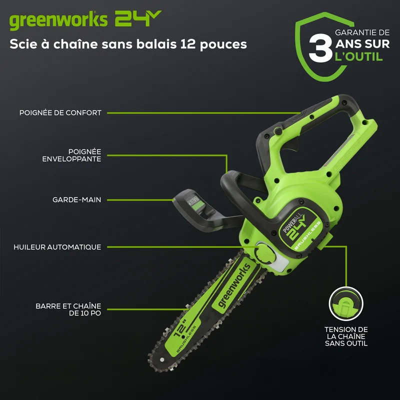 24V 12" Brushless Chainsaw (Tool Only)