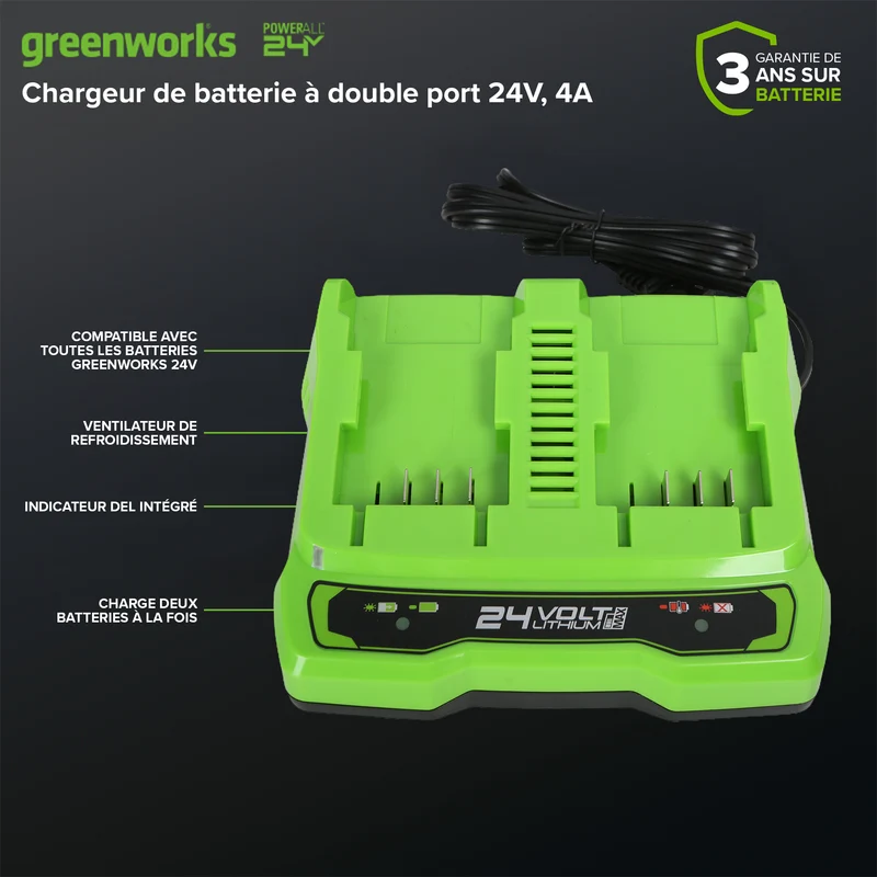 24V 4Ah Dual Port Battery Charger