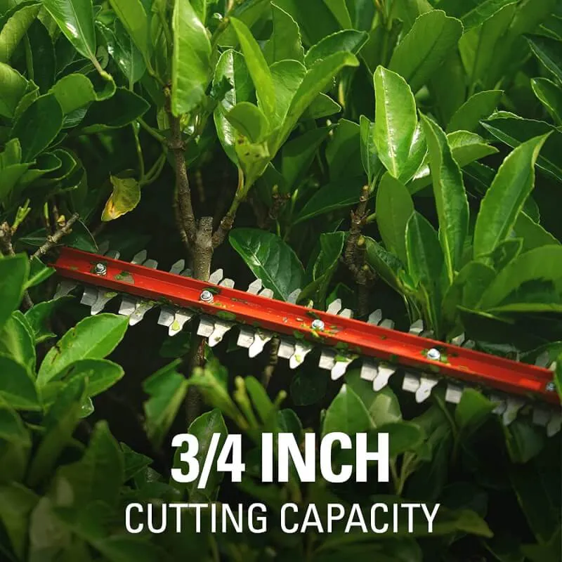 24V 22" Hedge Trimmer with Rotating Handle, 1.5Ah USB Battery and Charger Included