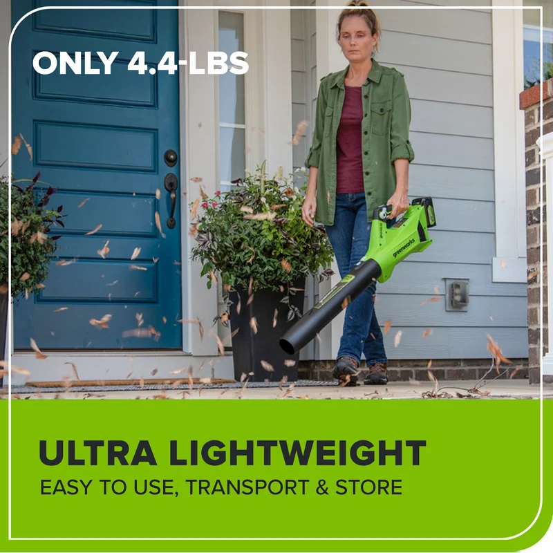 24V 450 CFM Brushless Leaf Blower, 4.0Ah USB Battery and Charger Included - BL24L410
