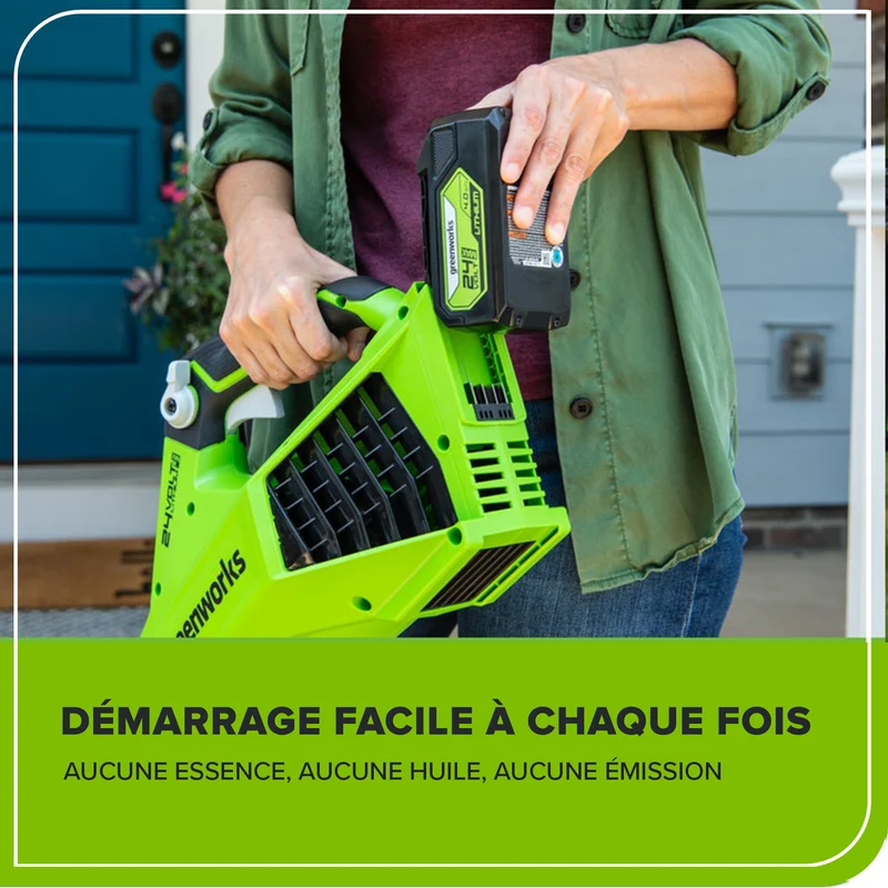 24V 450 CFM Brushless Leaf Blower, 4.0Ah USB Battery and Charger Included - BL24L410
