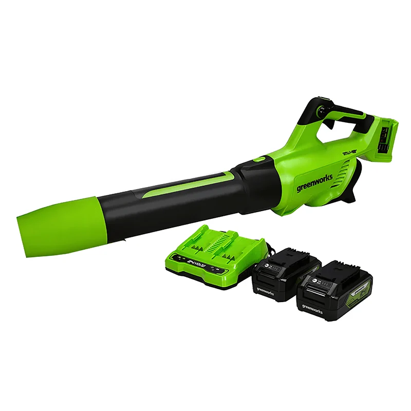 48V (24V x 2) 515 CFM - 125 MPH Leaf Blower, (2) 2.0Ah USB Batteries and 4A Dual Port Charger Included