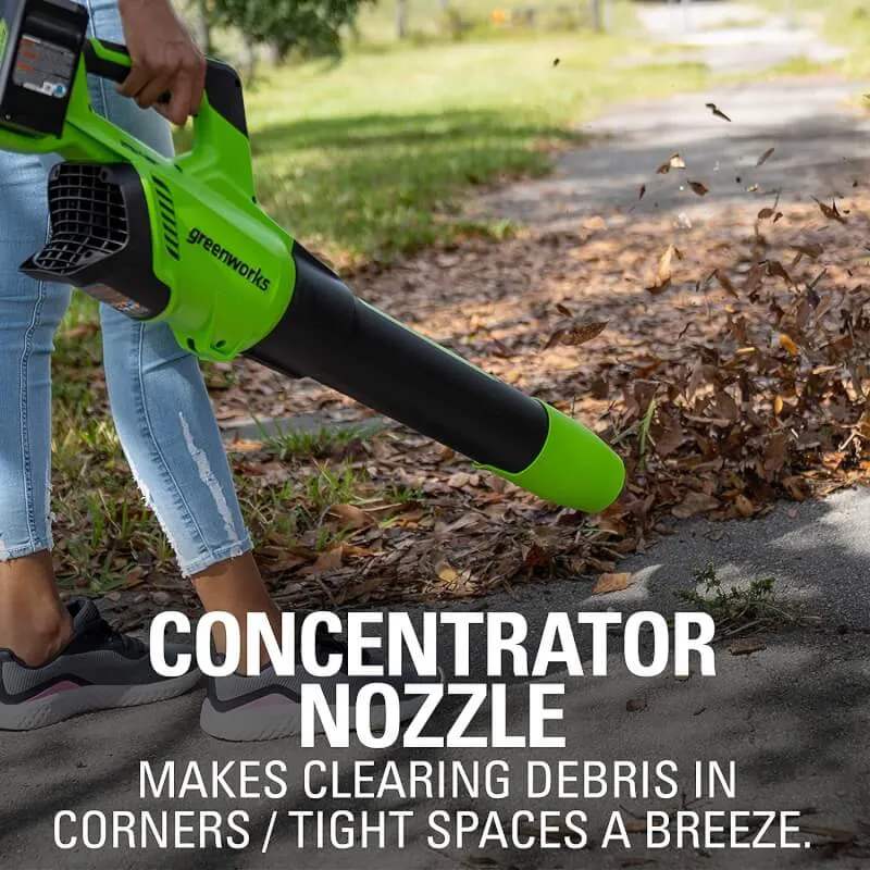 48V (24V x 2) 515 CFM - 125 MPH Leaf Blower, (2) 2.0Ah USB Batteries and 4A Dual Port Charger Included