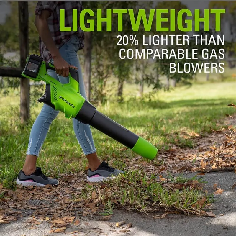 48V (24V x 2) 515 CFM - 125 MPH Leaf Blower, (2) 2.0Ah USB Batteries and 4A Dual Port Charger Included
