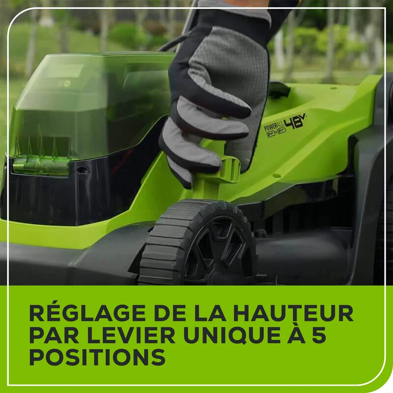 48V (24V x 2) 14" Lawn Mower, (2) 4.0Ah Battery and Charger Included