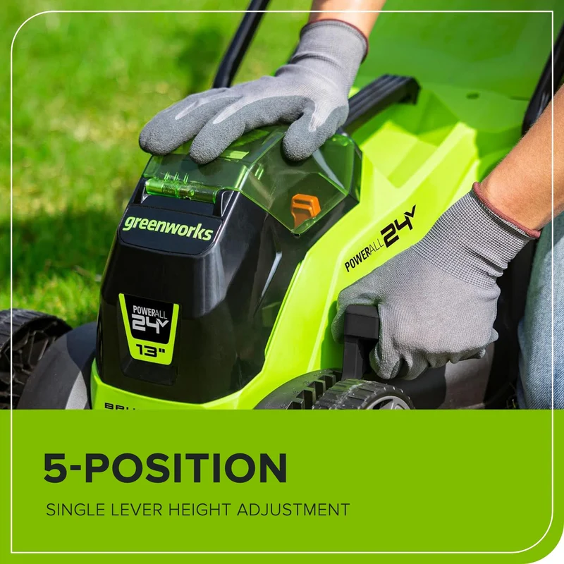24V 13" Brushless Lawn Mower, 4.0Ah Battery and Charger Included
