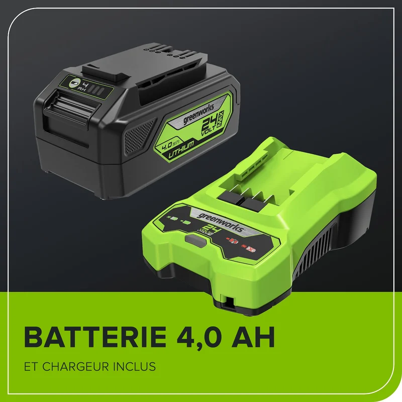 24V 13" Brushless Lawn Mower, 4.0Ah Battery and Charger Included