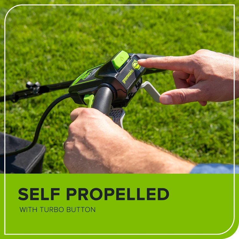 48V (24V x 2) 20" Brushless Self-Propelled Mower, (2) 5Ah USB Batteries and 4A Dual Port Charger Included